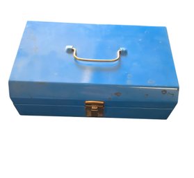 Small Blue Metal Tool Box