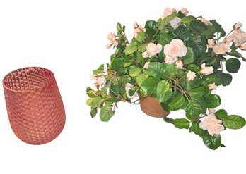 Artificial Plant & Pink Vase