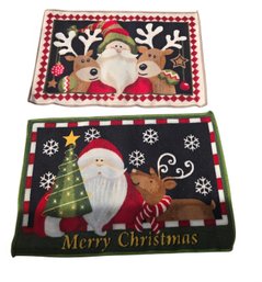 2- Small Holiday Rugs & Christmas Lights