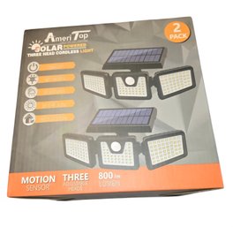 New 2-pack Of AmeriTop Solar Powered Three Head Cordless Lights.