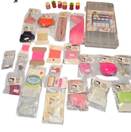 Collection Of Vintage Fly Fishing Lure Materials And Components,