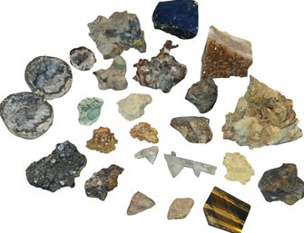 Variety Of Raw Mineral Specimens & Polished Gemstones