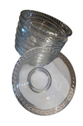 Set Of 8 Vintage Pressed Glass Dish, Potentially From The Early American Pattern Glass (EAPG) Era.