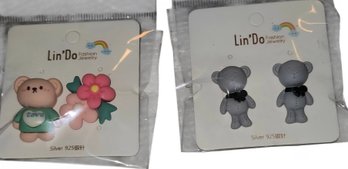 2-pair Of Lin'Do Earrings Marked 925