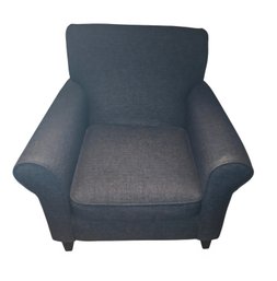 Bluish Gray Rolled Arm Accent Chair