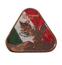 2024 Mexico Libertad Mexican Flag 1 Oz 999 Copper Triangle Colored Coin