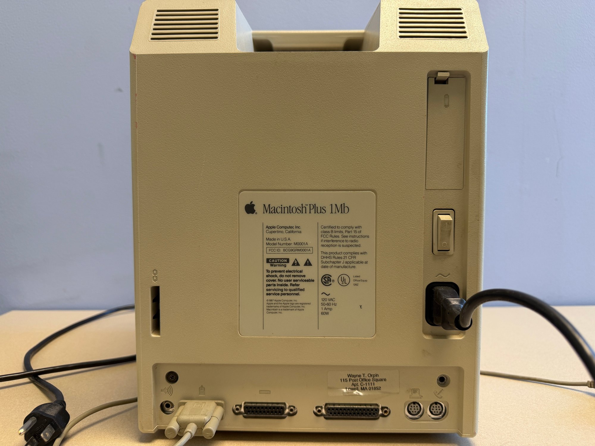 1987 Apple Macintosh Plus 1Mb Vintage Personal Computer Apple Computer ...