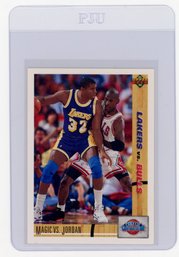 1991 Upper Deck Michael Jordan Magic Johnson Magic Vs Jordan Basketball Card