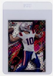 Drake Maye Rookie Card 2024 Topps Finest Checkerboard Refractor Football Card