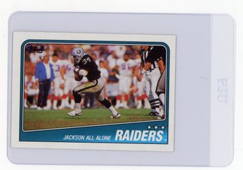 Bo Jackson Rookie Card 1988 Topps Los Angeles Raiders Team Football Card