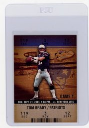 2003 Fleer Authentix Tom Brady Football Card