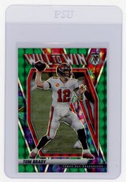 2021 Panini Mosaic Tom Brady Will To Win Green Mosaic Prizm Refractor Football Card