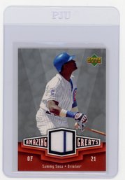2006 Upper Deck Sammy Sosa Amazing Greats Game Used Jersey Baseball Card
