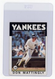 1986 Topps Don Mattingly Baseball Card