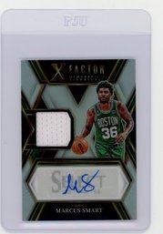 2022 Panini Select Marcus Smart X-Factor Game Used Jersey Autograph Silver Prizm Basketball Card #'d To 199