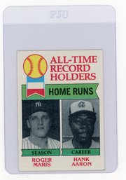 1979 Topps Roger Maris Hank Aaron All Time Record Holders Home Runs Baseball Card