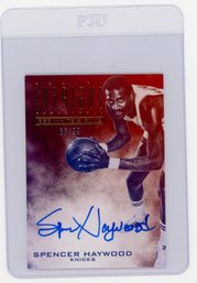 2013 Panini Intrigue Spencer Haywood Red White & Blue Autograph Basketball Card #'d To 99
