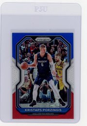2020 Panini Prizm Kristaps Porzingis Red White & Blue Prizm Refractor Basketball Card