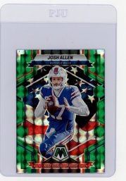 2023 Panini Mosaic Josh Allen National Pride Green Mosaic Prizm Refractor Football Card