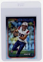 Drake Maye Rookie Card 2024 Topps Chrome Prism Refractor Football Card