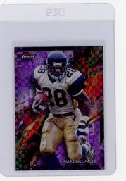 2024 Topps Finest Marshall Faulk Purple Checkboard Refractor Football Card #'d To 150