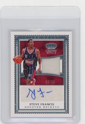 2022 Panini Crown Royale Steve Francis Kings Court Game Used Jersey Autograph Basketball Card #'d To 99
