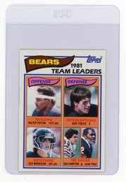 1982 Topps Walter Payton Dan Hampton Alan Page Team Leaders Football Card