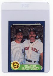 1986 Fleer Don Mattingly Wade Boggs Superstar Special Baseball Card