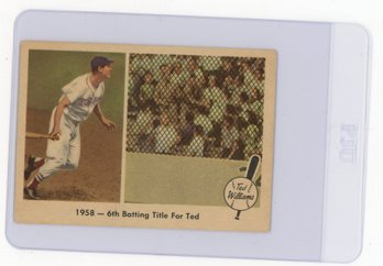 1959 Fleer Ted Williams 6th Batting Title For Ted Baseball Card