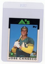 Jose Canseco Rookie Card 1986 Topps Traded Baseball Card