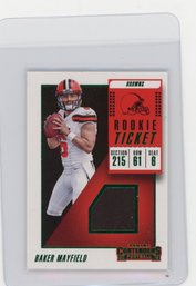 Baker Mayfield Rookie Card 2018 Panini Contenders Rookie Ticket Player Used Jersey Football Card