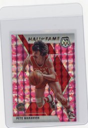 2019 Panini Mosaic Pete Maravich Hall Of Fame Camo Pink Prizm Refractor Basketball Card