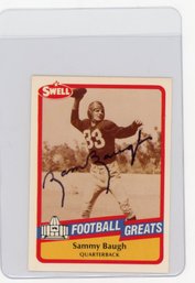 1989 Swell Football Greats Sammy Baugh Autographed Signed Football Card