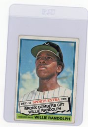 1976 Topps Traded Willie Randolph Baseball Card