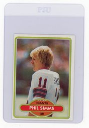 Phil Simms Rookie Card 1980 Topps Football Card