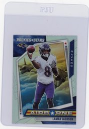 2021 Panini Rookies & Stars Lamar Jackson Airborne Silver Prizm Refractor Football Card