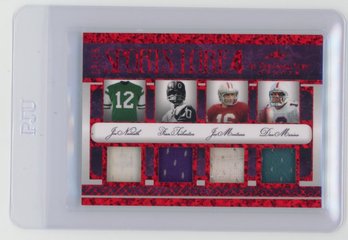 2022 Leaf In The Game Used Namath Tarkenton Montana Marino Game Used Jersey Red Football Card #'d To 35