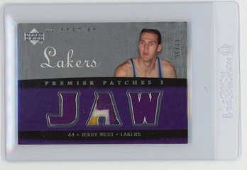 2007 Upper Deck UD Premier Jerry West Game Used Jersey Triple Silver Basketball Card #'d To 35