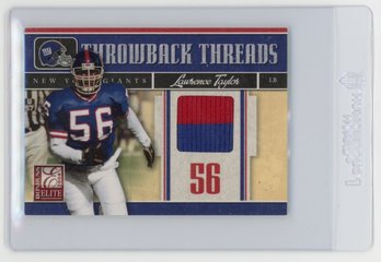 2008 Donruss Elite Lawrence Taylor Throwback Threads Game Used Jersey Football Card #'d To 50