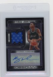 2022 Panini Obsidian Anfernee Hardaway Game Used Jersey Autograph Etch Purple Basketball Card #'d To 49