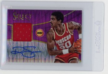 2013 Panini Select Ralph Sampson Game Used Jersey Autograph Purple Prizm Refractor Basketball Card #'d To 30