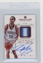 2012 Panini Immaculate Collection Kevin Martin Game Used Jersey Autograph Red Basketball Card #'d To 25
