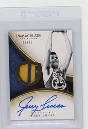 2013 Panini Immaculate Collection Jerry Lucas Game Used Jersey Autograph Basketball Card #'d To 75