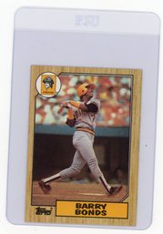 Barry Bonds Rookie Card 1987 Topps Baseball Card