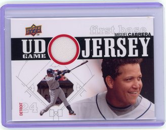 Miguel Cabrera Game Used Jersey Baseball Card