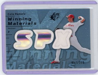 Cole Hammels Game Used Jersey Baseball Card Ssp #’d To 175