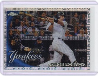 Jorge Posada Topps Chrome Xfractor Baseball Card