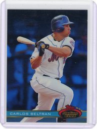 Carlos Beltran Stadium Club Blue Chrome Refractor Baseball Card