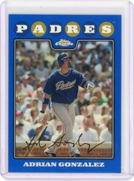 Adrian Gonzalez Blue Refractor Ssp Baseball Card