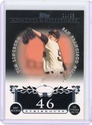 Tim Lincecum Serial Numbered Baseball Card Ssp150